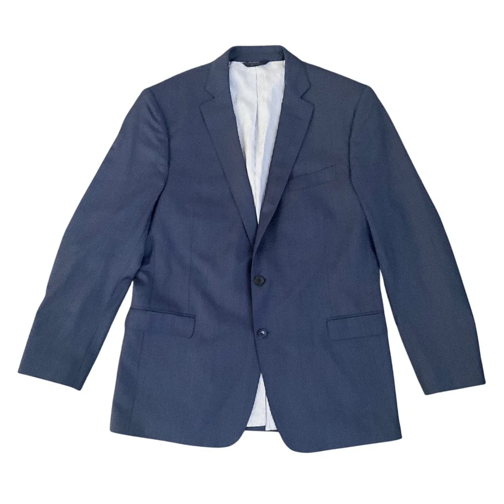 Brooks Brothers Explorer Regent Fit Wool Silk Stretch Blue Blazer 44L Jacket